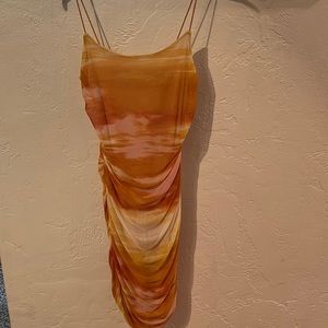 Cute multicolor mesh midi dress